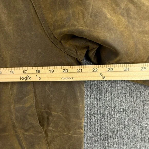 Barbour Acorn Waxed Jacket Women Full Zip Size 8 US Brown Green Lined Outdoors - Picture 8 of 16